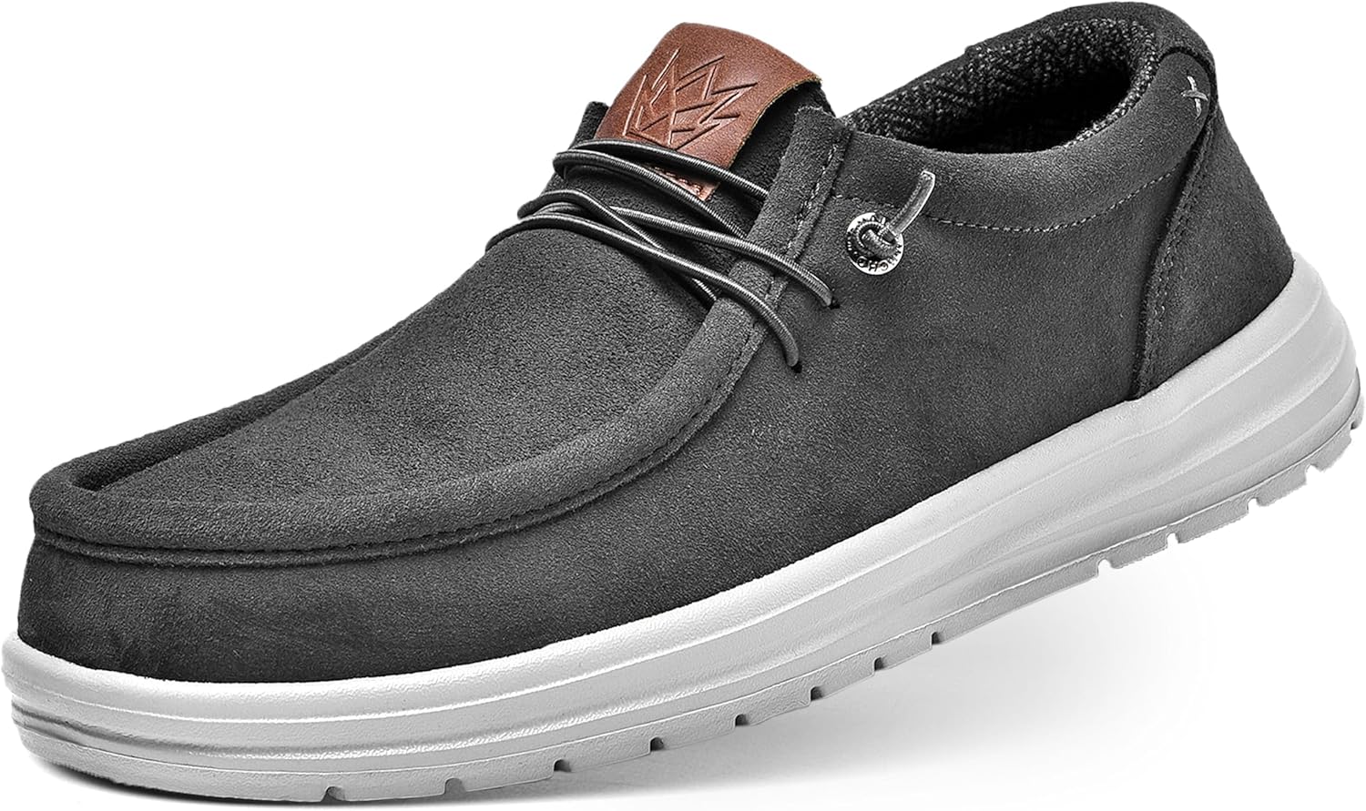 

Мужские слипоны и чукка Kona - легкие деловые повседневные дышащие туфли из замши для мужчин Mucho Mahalo, серый