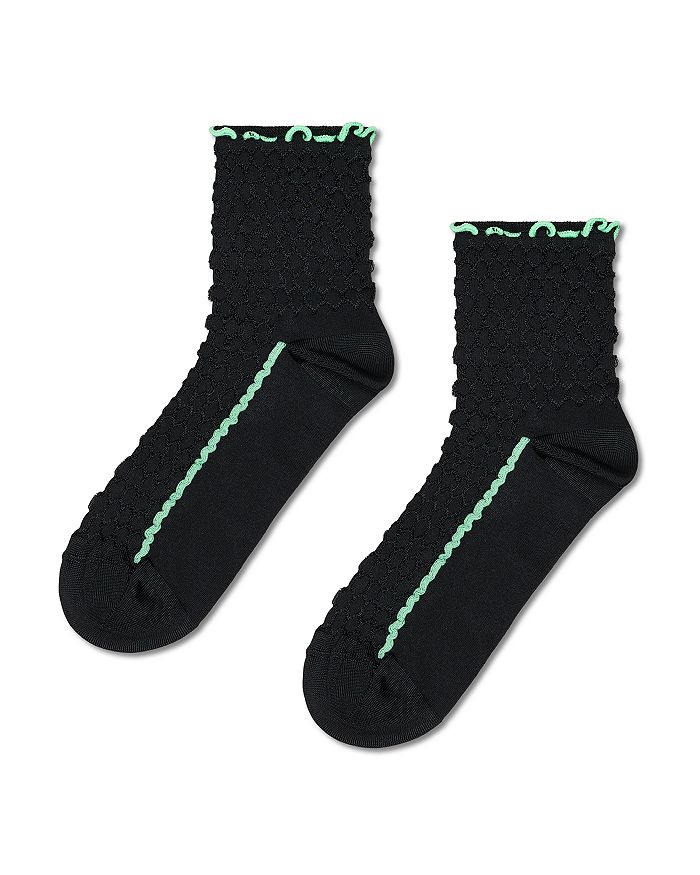 

Структурные эластичные носки Structure Slinky Quarter Crew Happy Socks, черный