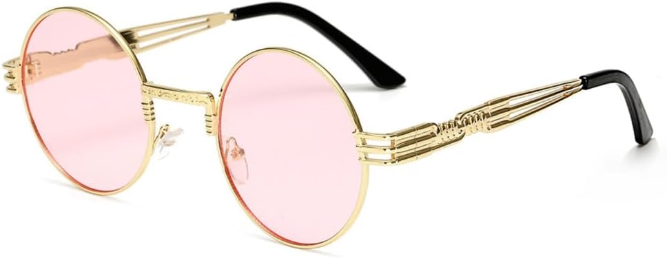 

Готические солнцезащитные очки в стиле стимпанк для мужчин и женщин, металлические круглые солнцезащитные очки с зеркальным покрытием и защитой от УФ-излучения UV400 VFDHN, 5