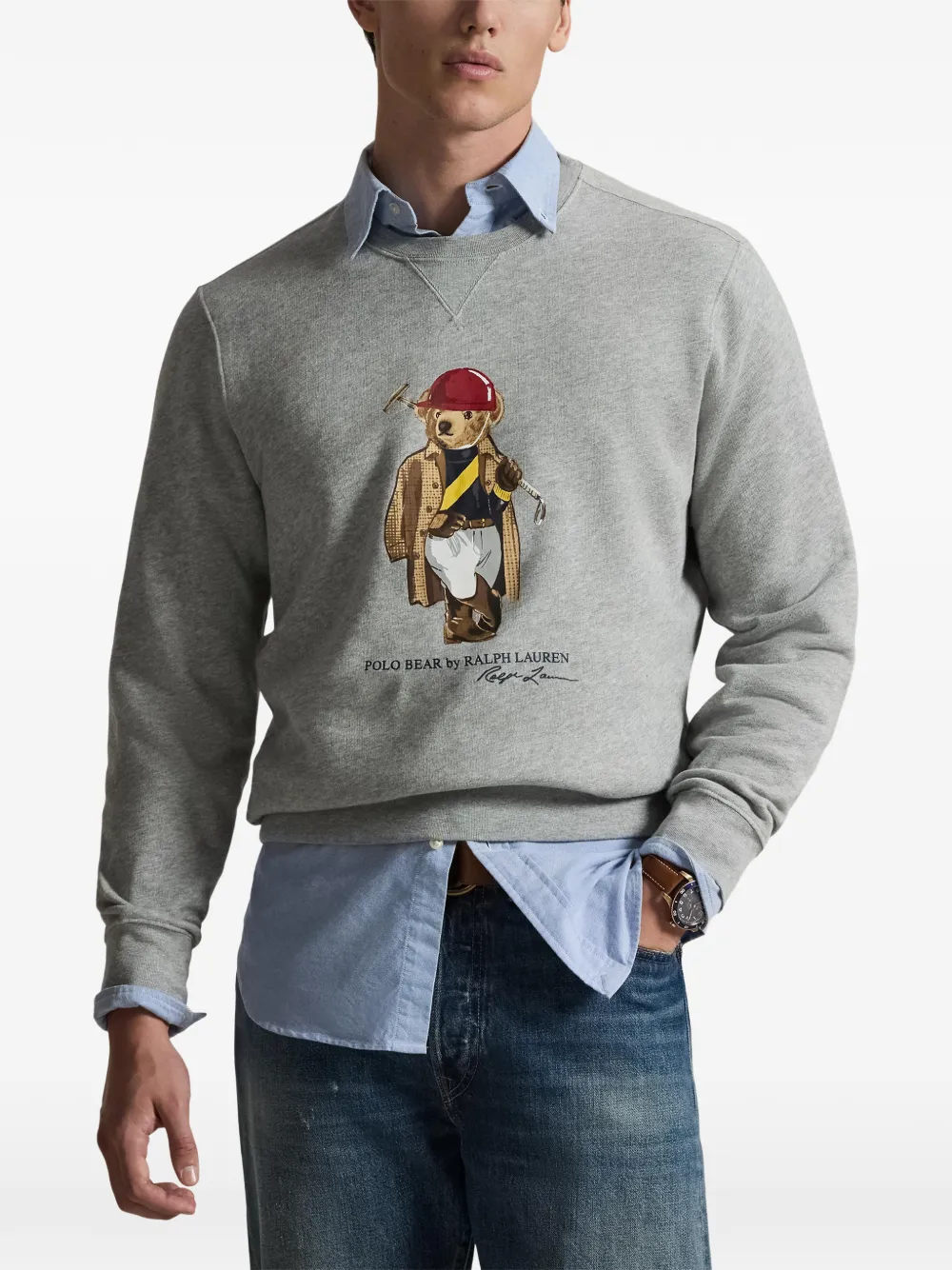 Флисовая толстовка с принтом Polo Bear Polo Ralph Lauren, серый — фото 3
