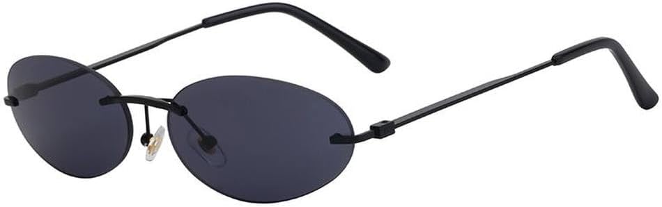 

Солнцезащитные очки в маленькой овальной оправе для женщин и мужчин, роскошные винтажные солнцезащитные очки без оправы для мужчин, Boundless Eyewear Shades UV400 LVTFCO, C8blackgray