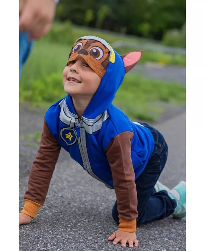 Флисовый пуловер с капюшоном на молнии для мальчиков Rubble Chase Skye Paw Patrol, синий — фото 4