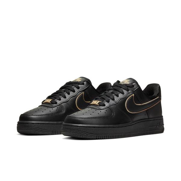 Кроссовки air force 1 low '07 essential 'black gold swoosh' Nike, черный — фото 3
