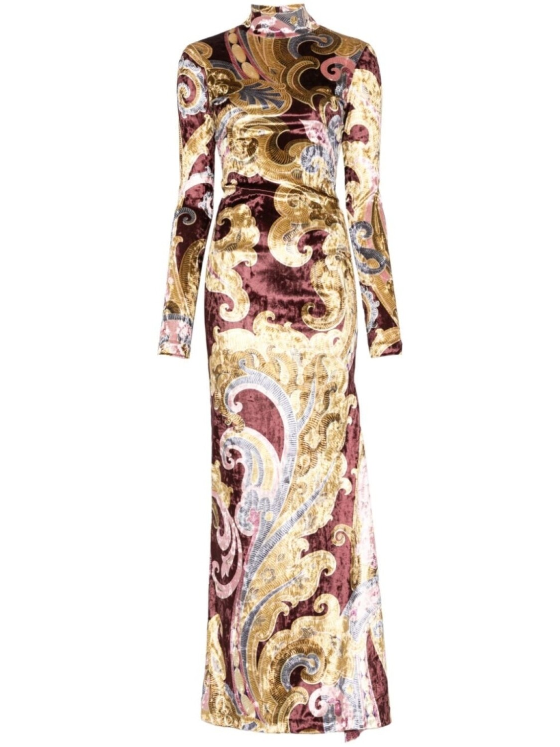 

ETRO платье макси с принтом, коричневый