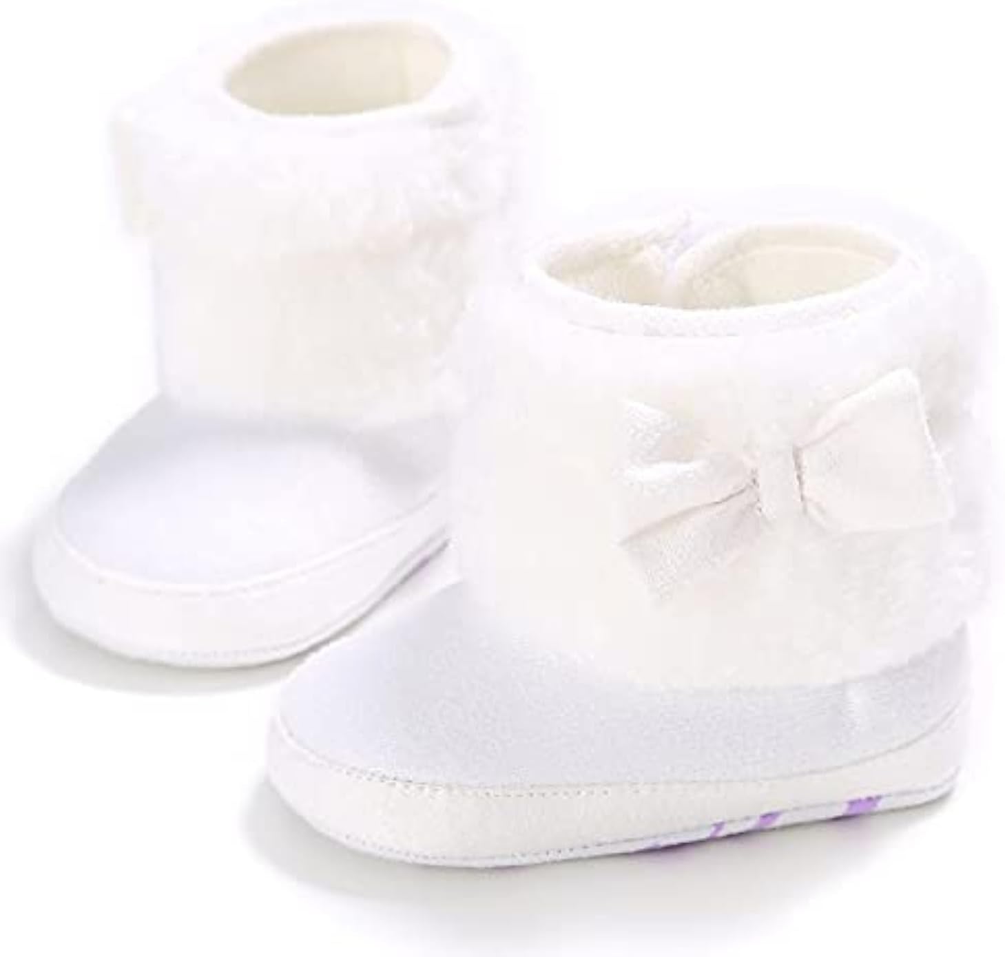 

Ботинки для новорожденных мальчиков и девочек E-FAK, зимние снежные с бантиком, с мягкой подошвой, противоскользящие, теплые, для малышей и начинающих ходить, 04 White