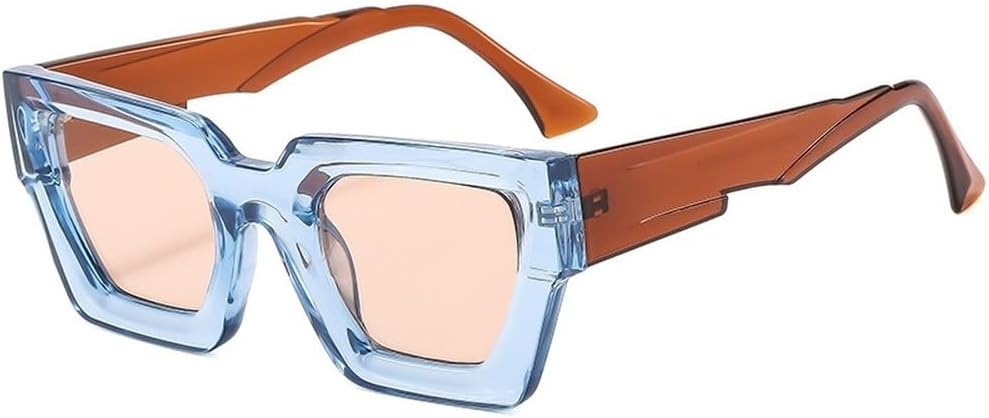 

Женские солнцезащитные очки «кошачий глаз» в стиле ретро с желтыми и синими линзами и защитой от УФ-излучения UV400. Мужские солнцезащитные очки в тренде SKFGNX, Blue Brown Champagne