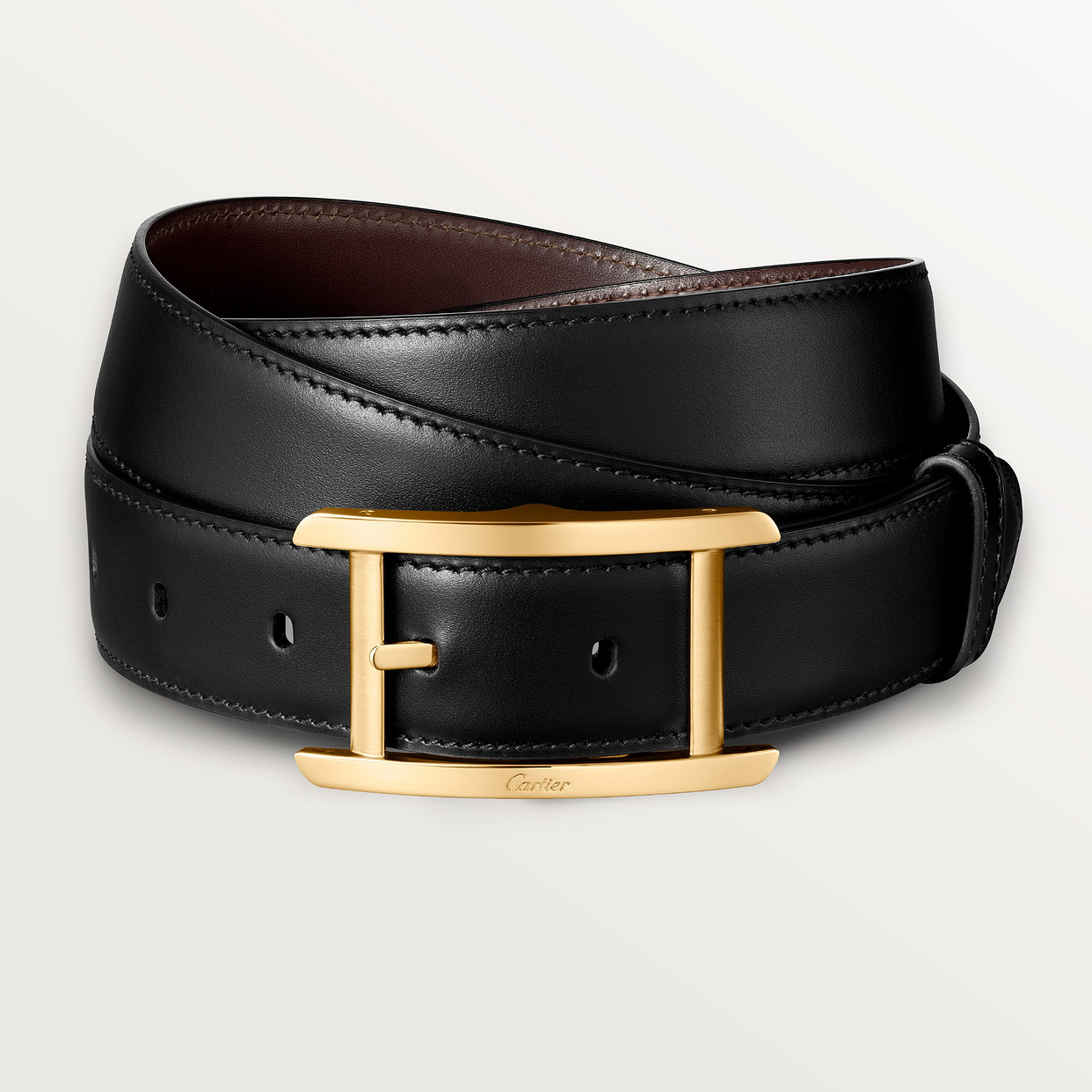

Мужской ремень Cartier Ceinture, Tank de Cartier, черная воловья кожа