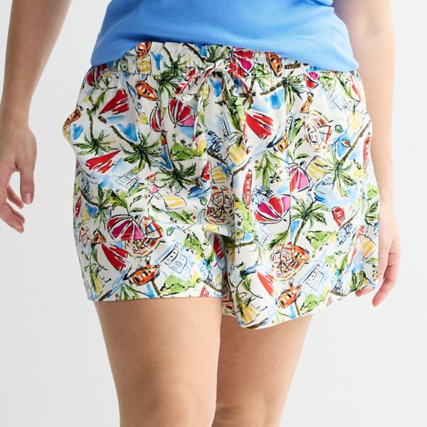 

Женские шорты больших размеров Sonoma Goods For Life, цвет tropical bananza