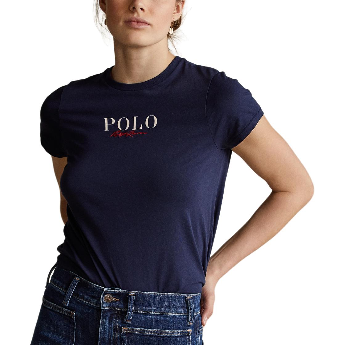 Обычная футболка женская Polo Ralph Lauren, синий — фото 2