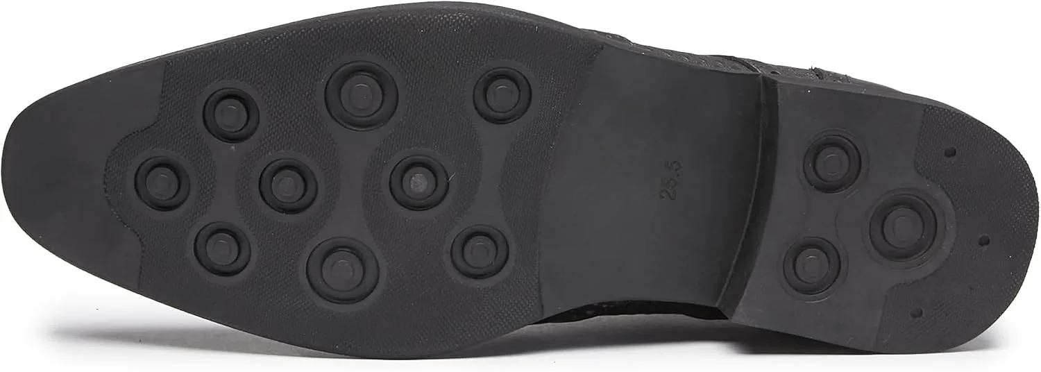 

Мужские туфли Оксфорды из натуральной кожи, дерби с крыльями, формальные деловые и повседневные туфли, туфли для смокинга Santimon, коричневый