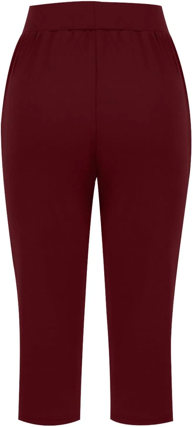 Джинсы широкие Casual High Waist, Wine — фото 4