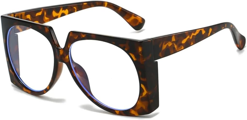 

Винтажные большие солнцезащитные очки неправильной формы для женщин и мужчин, панк-стиль, большие оправы, роскошные, с защитой от УФ-излучения UV400 HHZZYVY, Leopard Clear