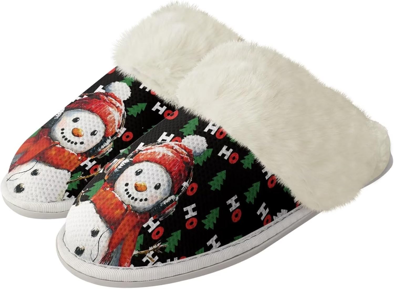 

Тапочки Srengjodk Slip-On для дома, тапочки для женщин и мужчин, фланелевые хлопковые тапочки с меховой отделкой, унисекс, размеры 36-47, черный