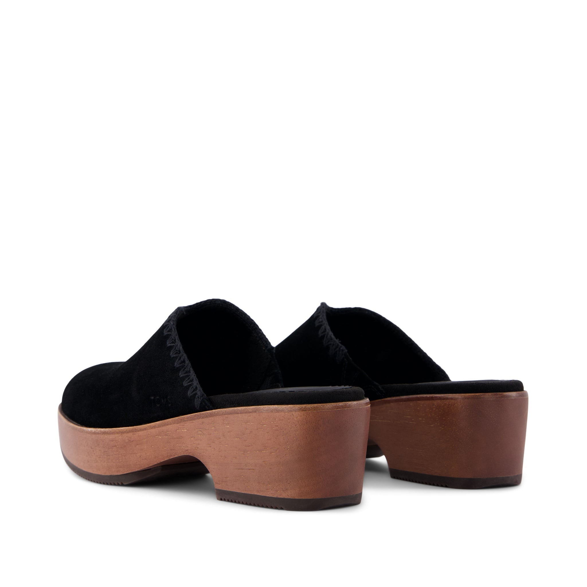 Addison черные замшевые сабо на каблуке с декоративной строчкой TOMS Shoes — фото 4