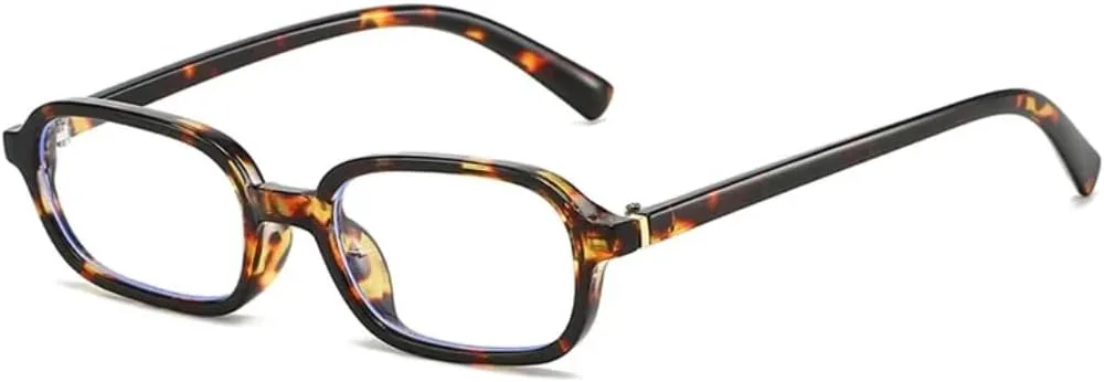 

Винтажные маленькие прямоугольные солнцезащитные очки для женщин, защита от УФ-излучения UV400, модные очки для мужчин, прозрачная оправа VFDHN, Leopard Clear