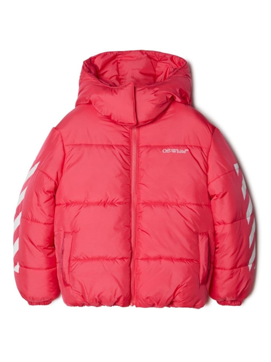 

Off-White Kids пуховик Bookish с логотипом, красный