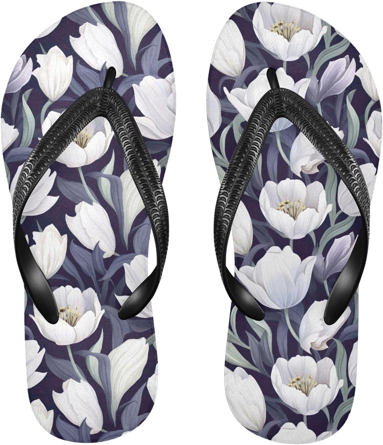 

SPRIPORT Тапочки с цветами тюльпанов, красивые, тонкие, сланцы для женщин и мужчин, удобные повседневные вьетнамки с амортизирующей подошвой и противоскользящей резиновой подошвой, сандалии для пляжа, лета и прогулок, Multicoloured