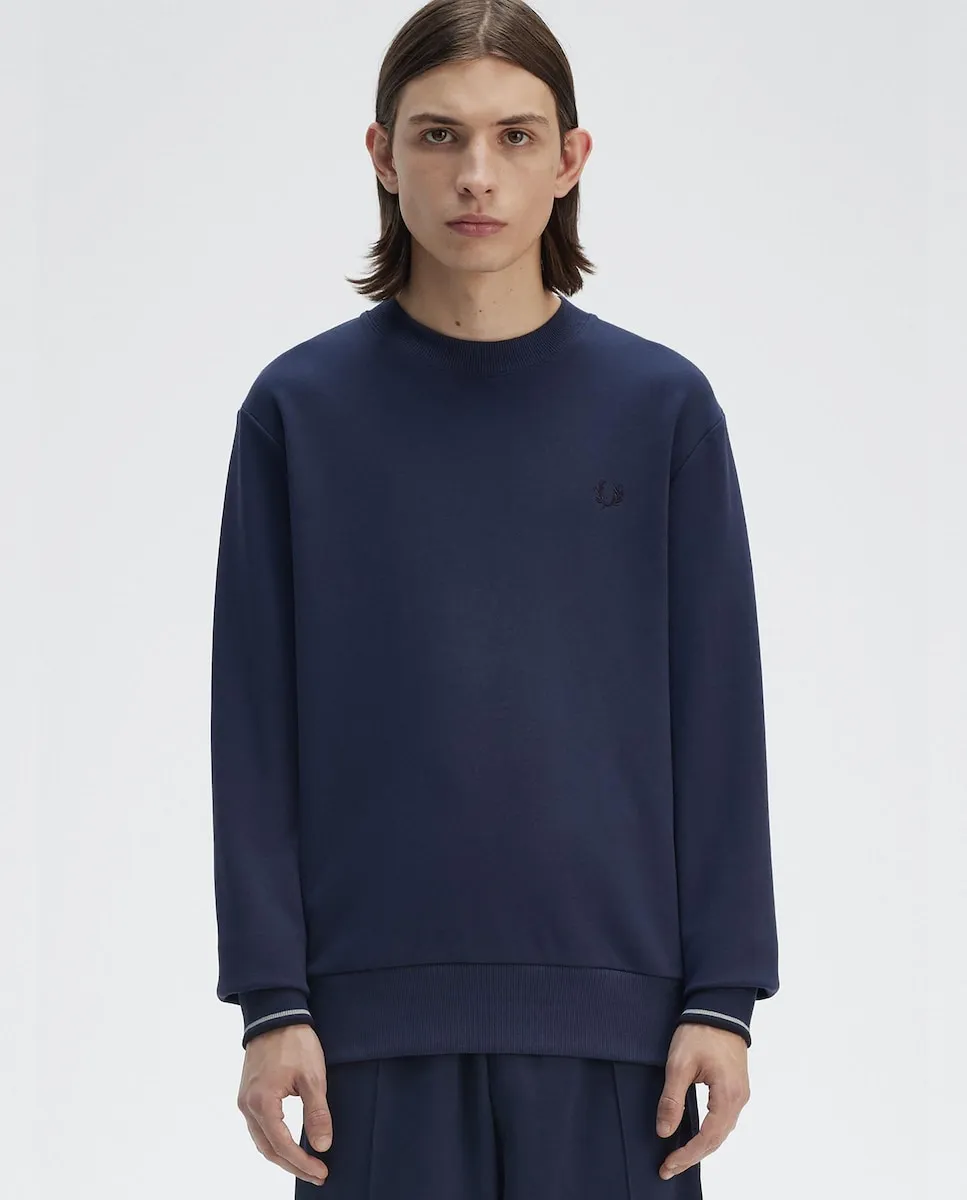 

Мужская толстовка с круглым воротником и двумя полосками Fred Perry, синий