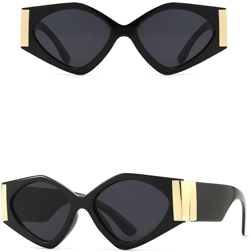 

Женские солнцезащитные очки «кошачий глаз», летний стиль, многоугольные солнцезащитные очки, ретро-очки для путешествий, защита от ультрафиолета UV400 generic, Black Black