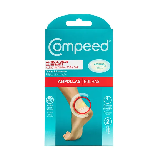 

Мгновенно снимает боль Ampollas Medianas Compeed, 2 UD