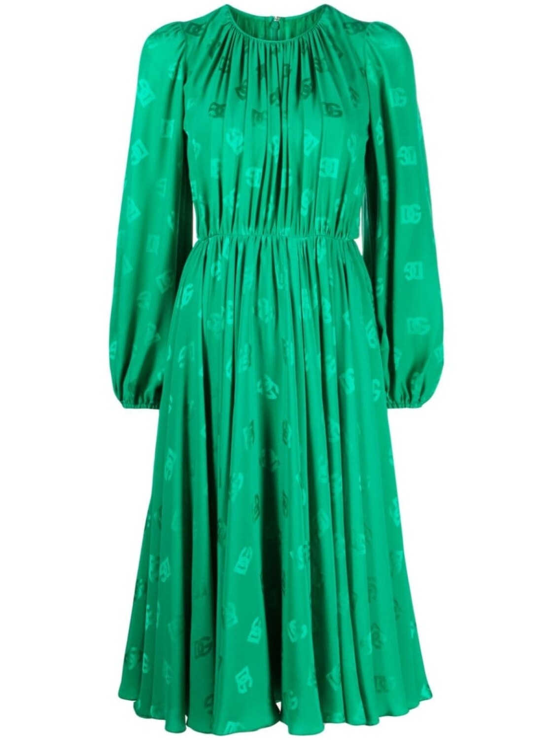 

Dolce & Gabbana шелковое платье миди с логотипом, зеленый