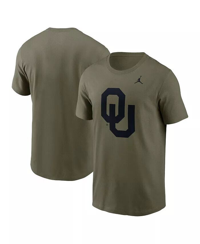 

Мужская футболка Olive Oklahoma Sooners 2024 Military Appreciation с тональным логотипом Jordan