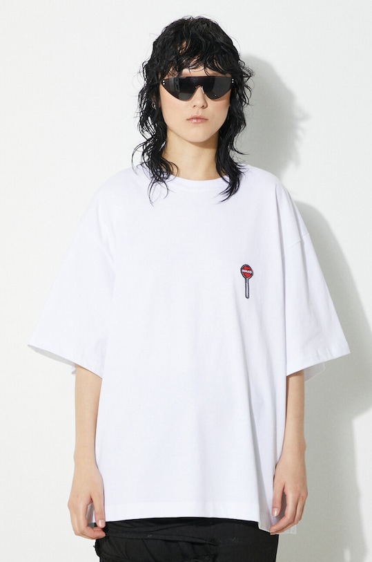 

Хлопковая футболка Lollipop Patch Boxy T-Shirt Fiorucci, белый