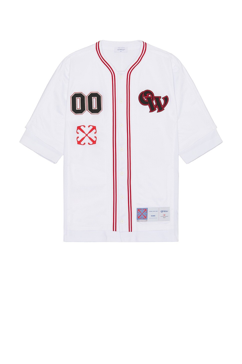 

Бейсбольная рубашка с готическим логотипом Off-White, белый