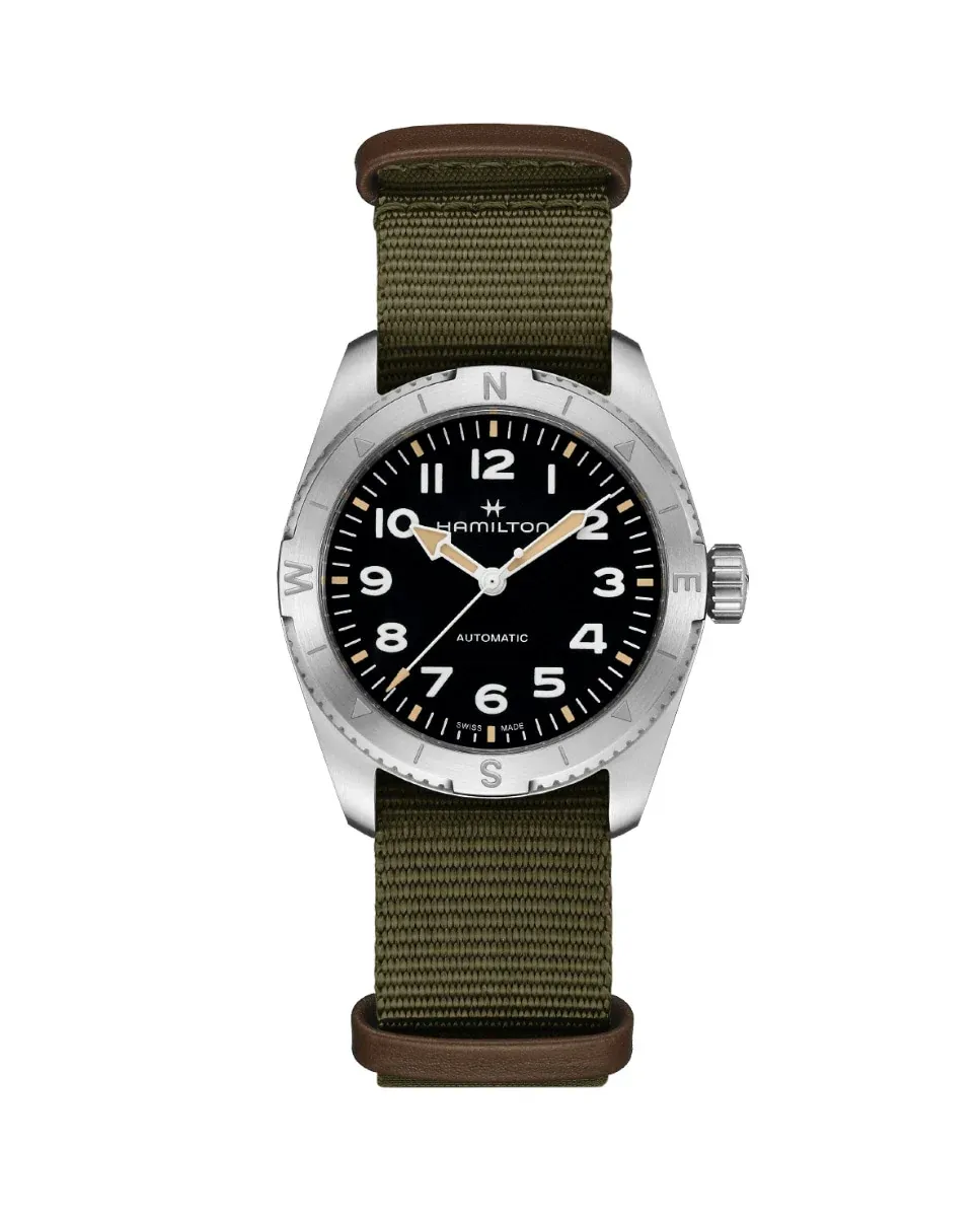 

Хаки Field Expedition 37 мм H70225931 Автоматические женские часы с текстильным ремешком Hamilton, зеленый