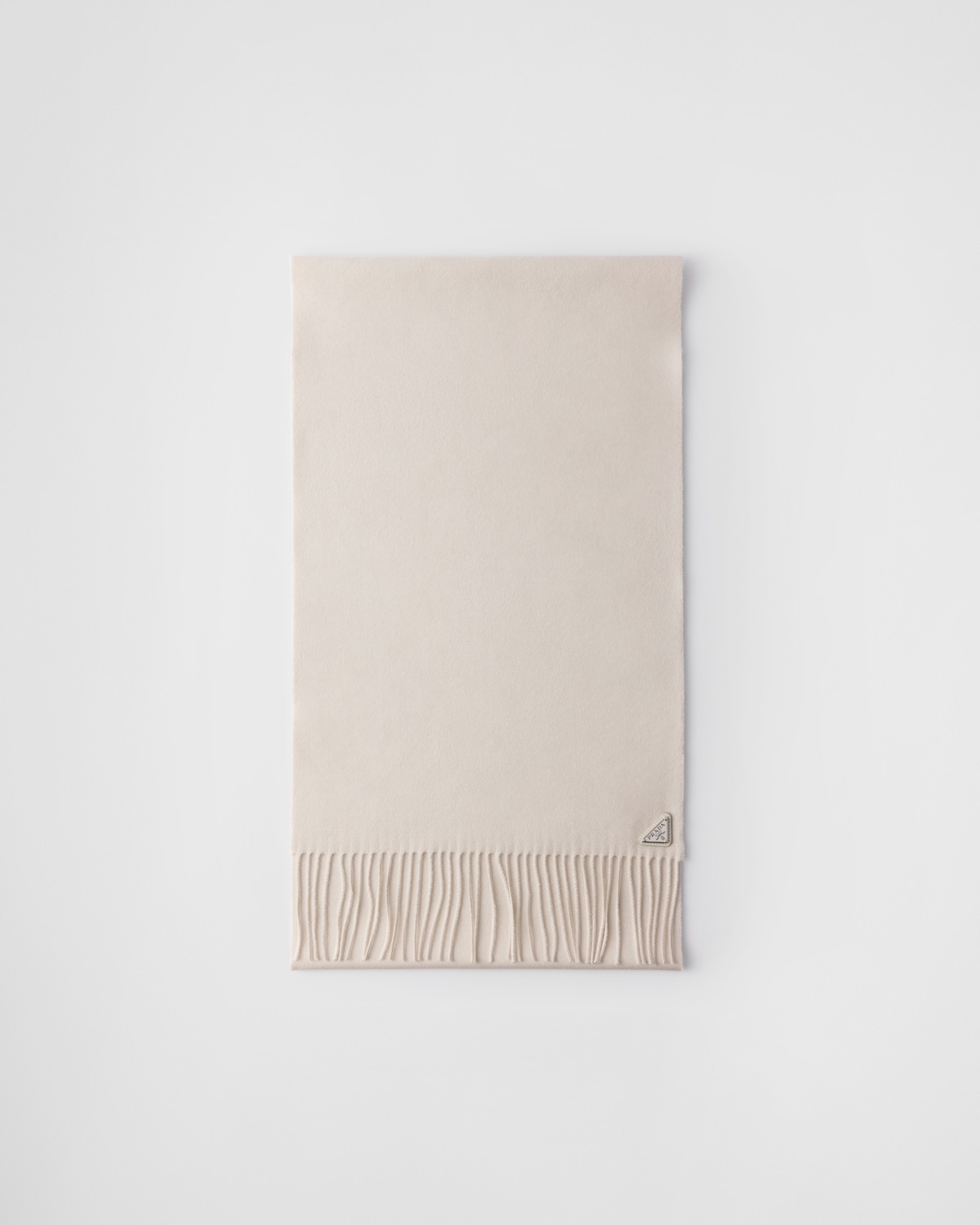 

Шарф из шелка и кашемира Prada, белый