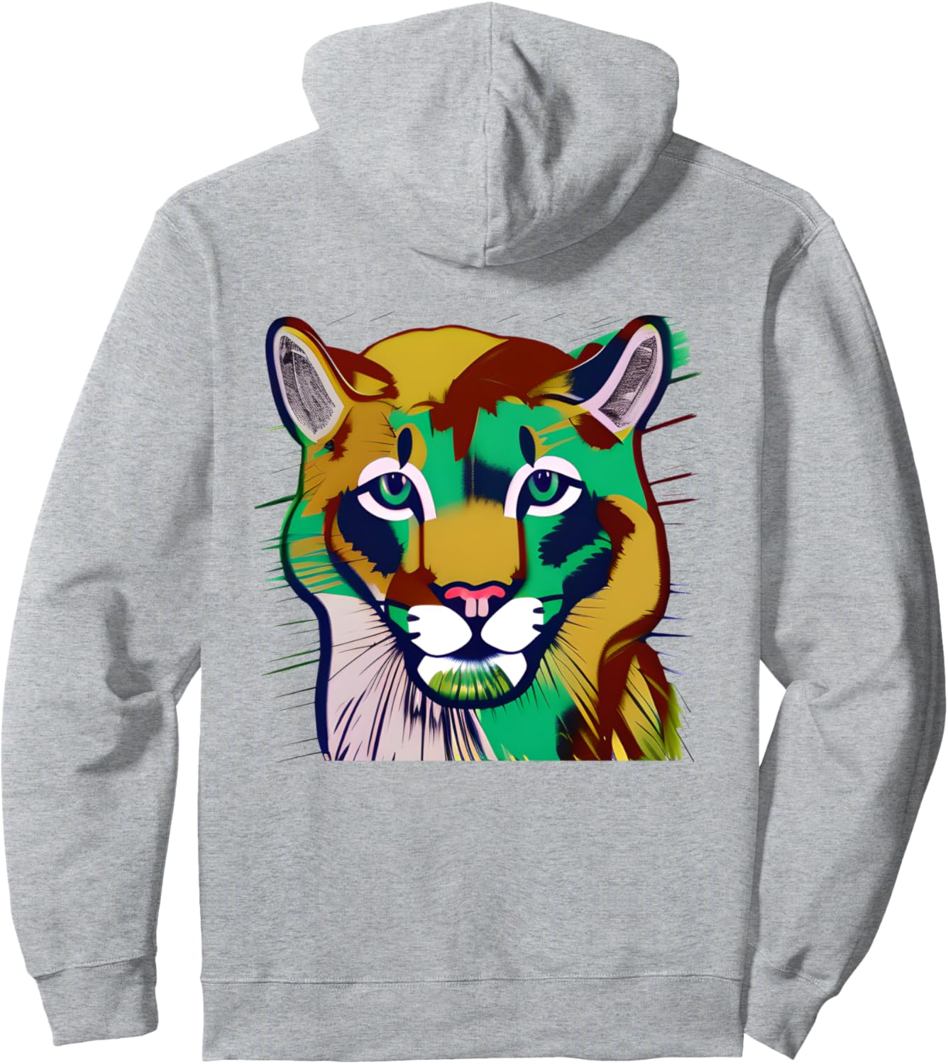 

Худи с портретом пумы и горного льва Wild Cat Mountain Lion Feline, серый