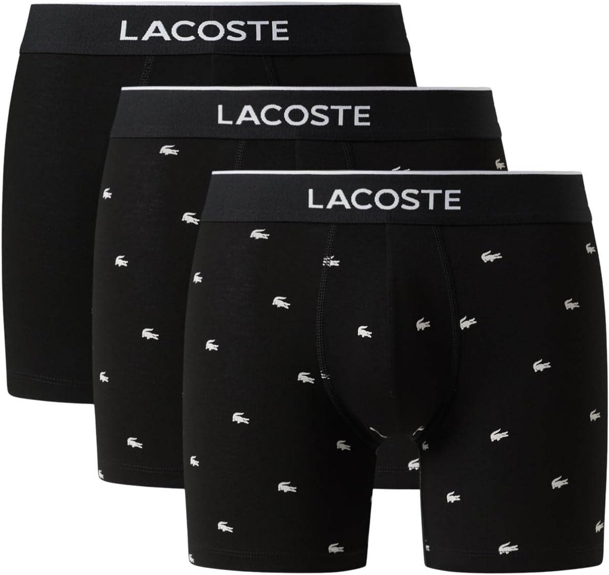 

Трусы-боксеры Lacoste мужские хлопковые с принтом крокодила, 3 шт (Amazon Exclusives), Black