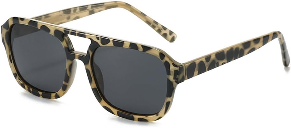 

Женские солнцезащитные очки с двойной перемычкой, защита от УФ-излучения UV400, мужские очки с леопардовым принтом, для занятий спортом на открытом воздухе, бега и верховой езды generic, Tea Leopard Gray