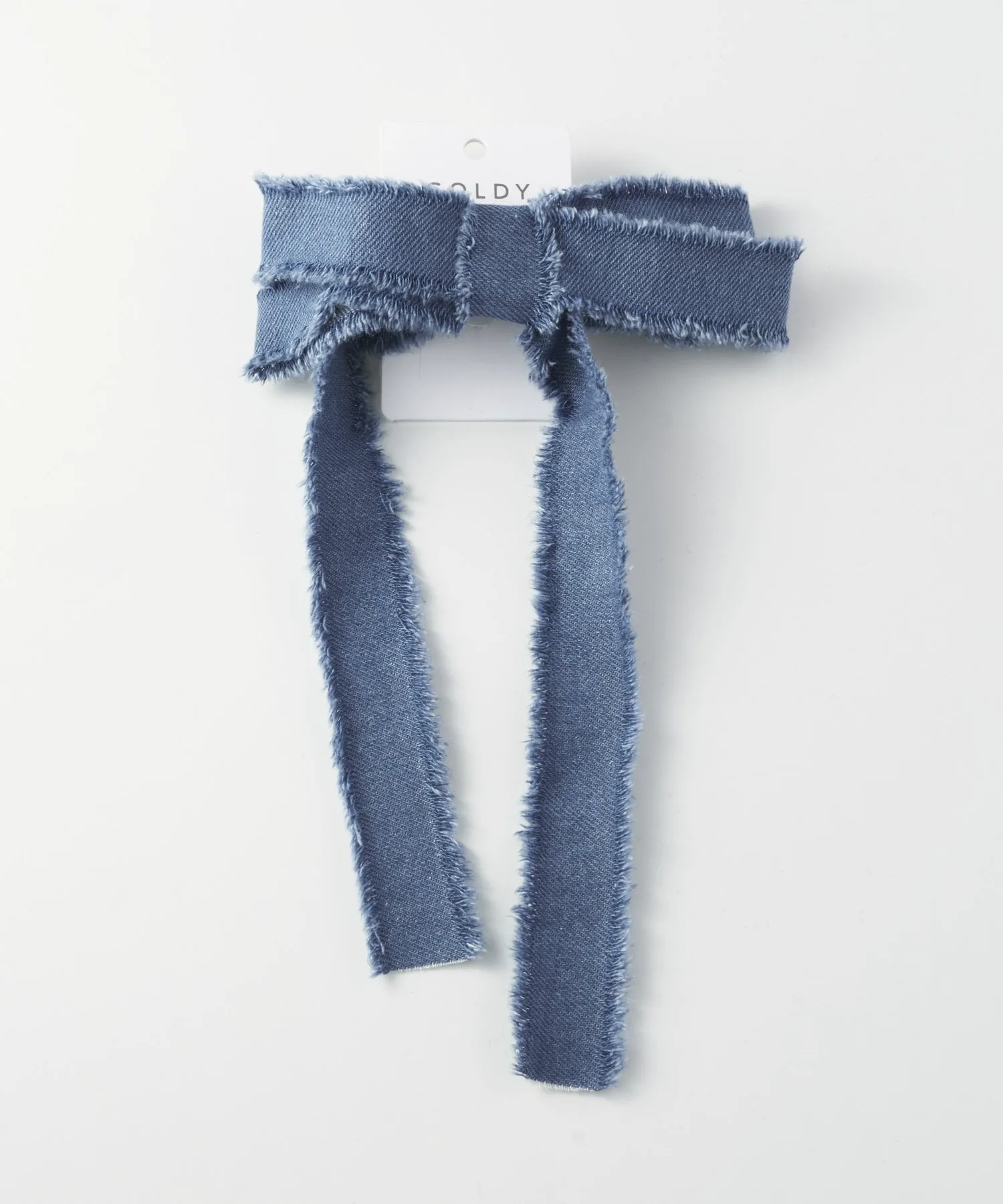 Заколка для волос из обрезанной джинсовой ленты Goldy, Light blue — фото 3