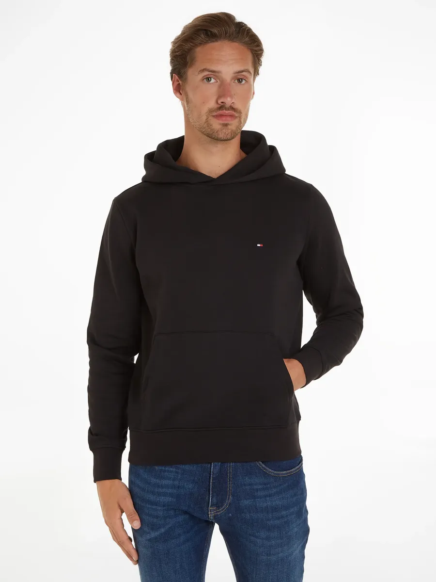 

Толстовка Tommy Hilfiger "FLAG LOGO HOODY" с карманом-кенгуру спереди, черный