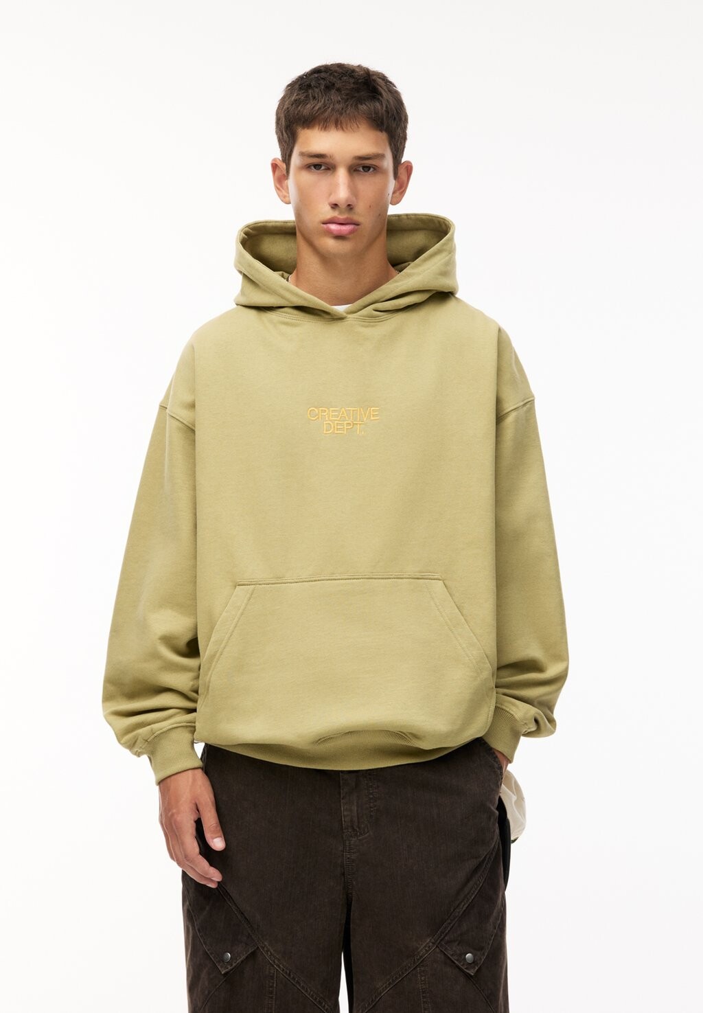 

Толстовка с капюшоном WASHED BOXY PULL&BEAR, зеленый