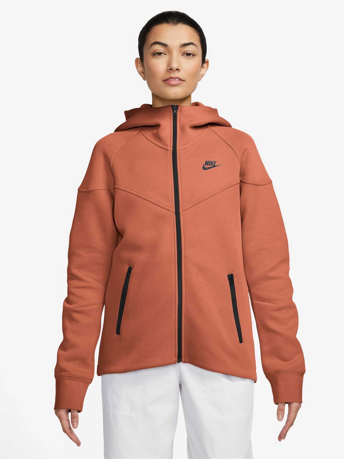 

Толстовка Nike W NSW TCH FLC WR FZ HDY, оранжевый