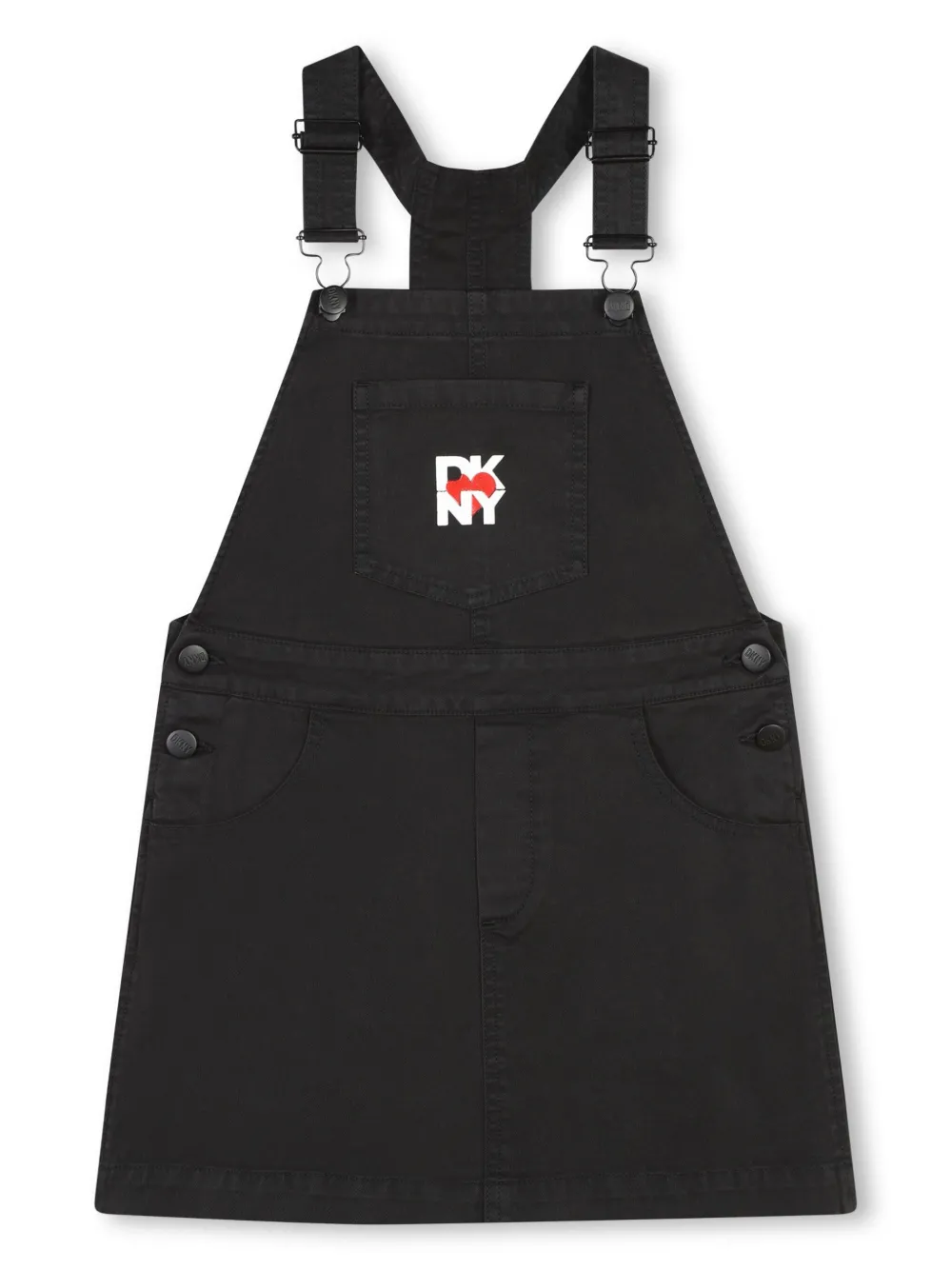 

Джинсовое платье с вышитым логотипом Dkny Kids, черный