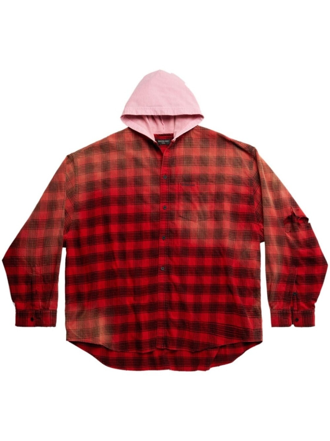 

Balenciaga клетчатая рубашка с капюшоном, красный
