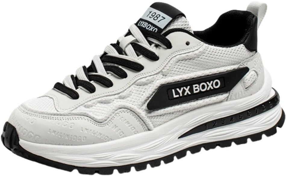 

Мужские дышащие кроссовки-сетчатые для тенниса и прогулок, широкие корейского стиля с толстой подошвой, кроссовки для широкой стопы Lexamen, белый