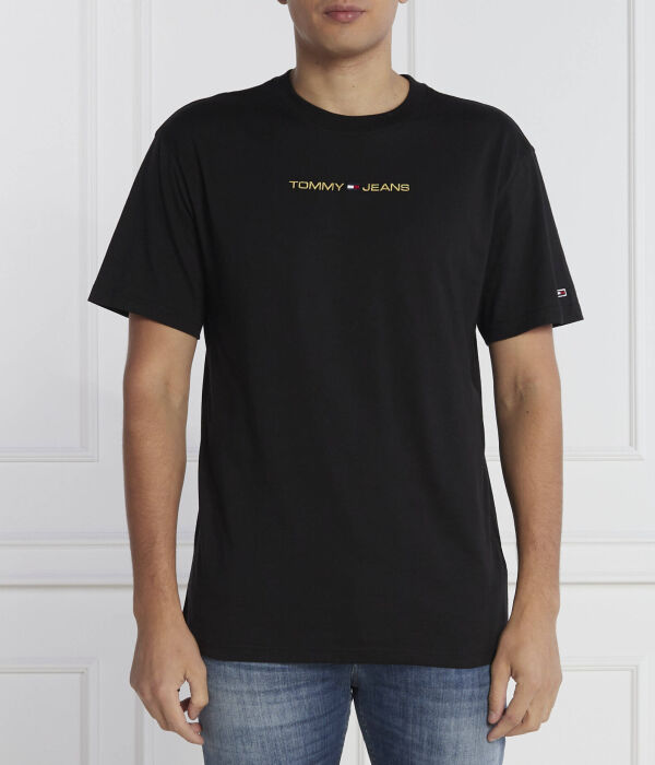 

Футболка золотая линейная Regular fit Tommy Jeans, черный