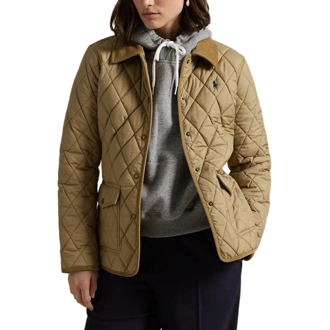 Polo Ralph Lauren Пуховая куртка женская, цвет хаки — фото 4