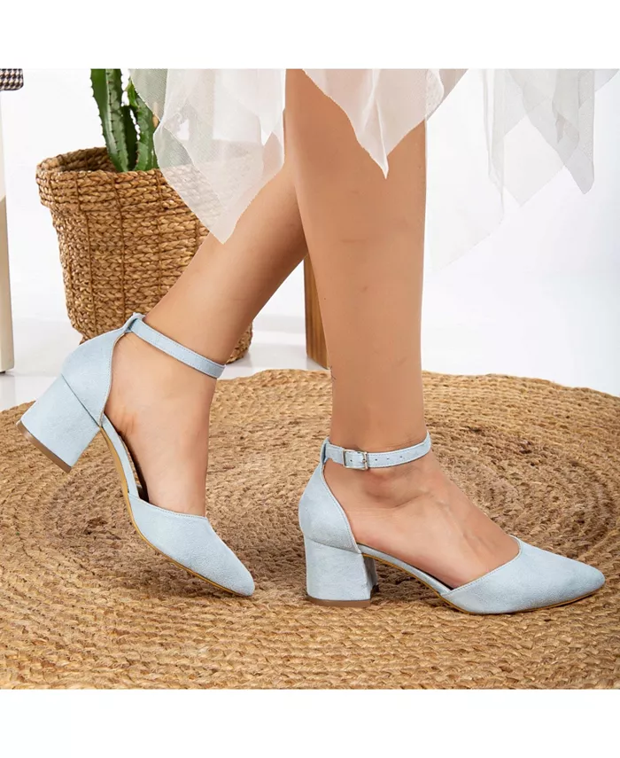 Марсель Туфли-лодочки на низком каблуке Forever & Always Shoes, синий — фото 4