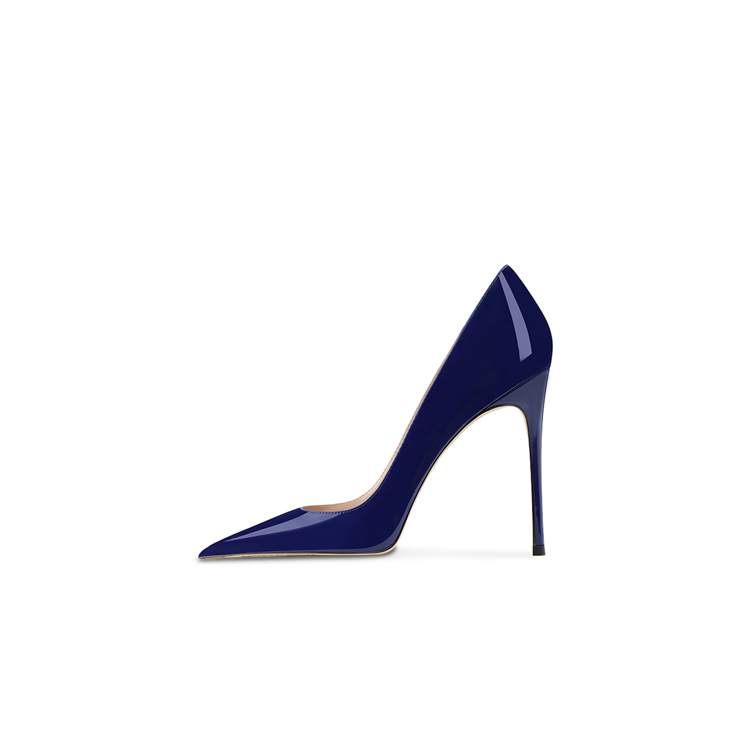 

Туфли женские на высоком каблуке Ganxiaojie, цвет Patent leather blue 9cm