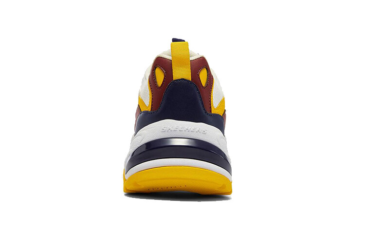 Кроссовки Stamina V2 Chunky мужские низкие белые/красновато-желтые Skechers — фото 4