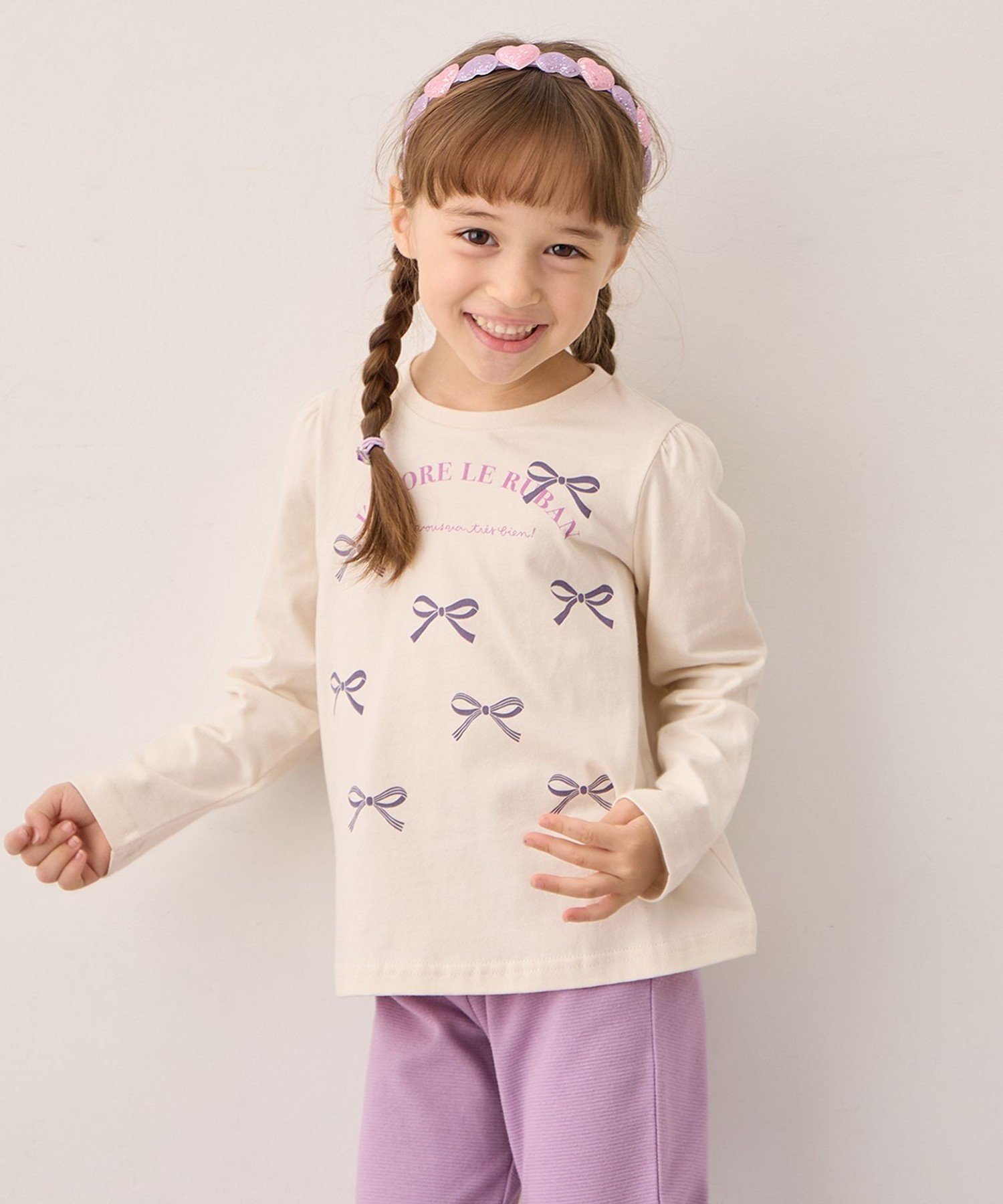 Футболка с длинным рукавом 7days Print Any Kids, Ecru x Ribbon [002]