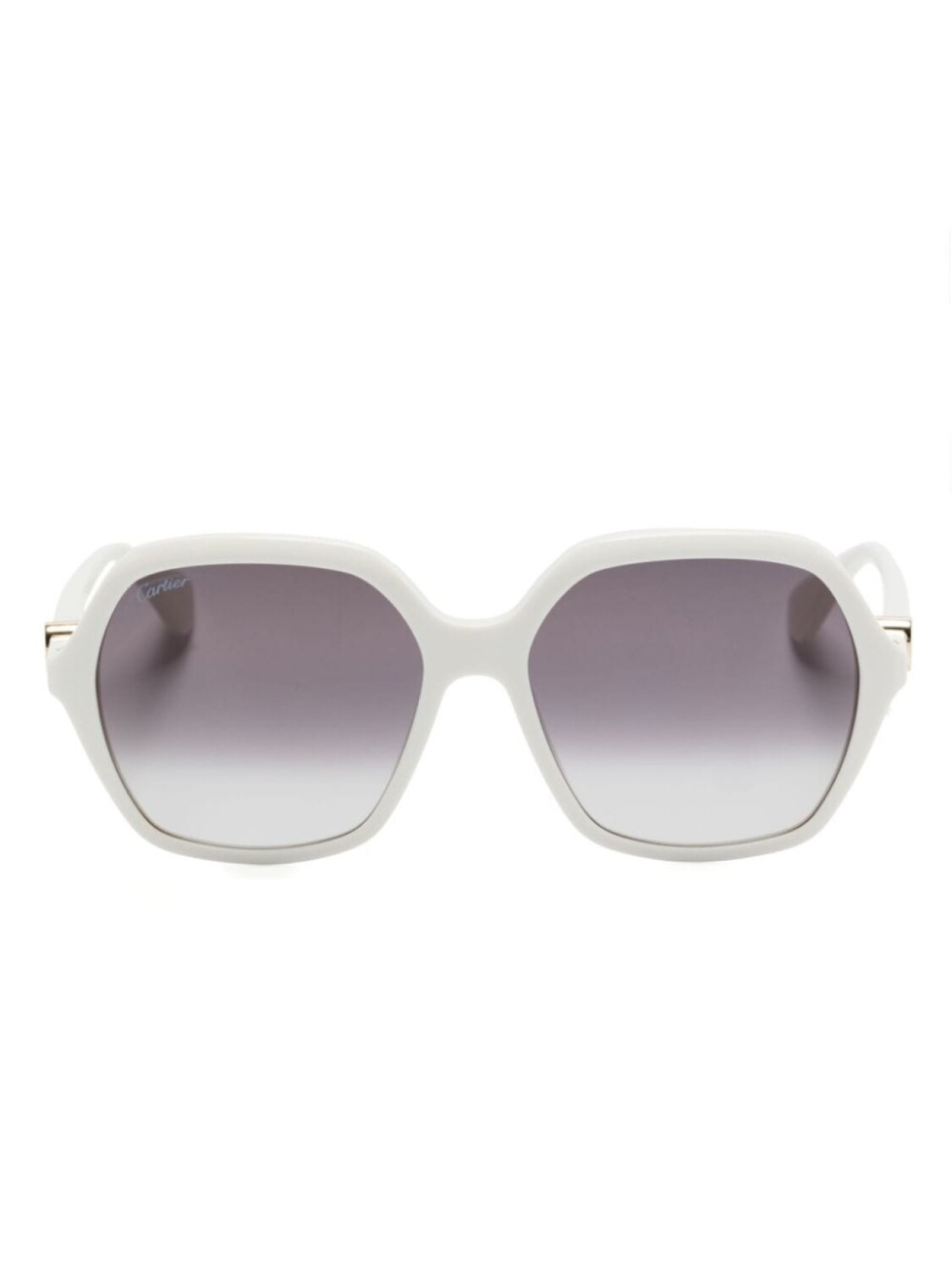 

Солнцезащитные очки в геометричной оправе Cartier Eyewear, белый