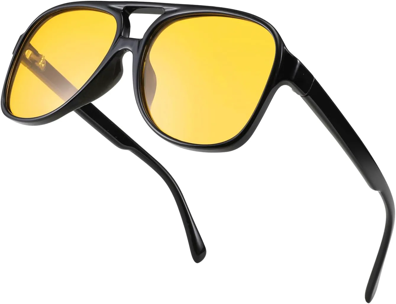 

Винтажные ретро-солнцезащитные очки-авиаторы FEISEDY 70-х годов, пластиковые, для женщин и мужчин, классическая большая квадратная оправа, B2751, Polarized Yellow