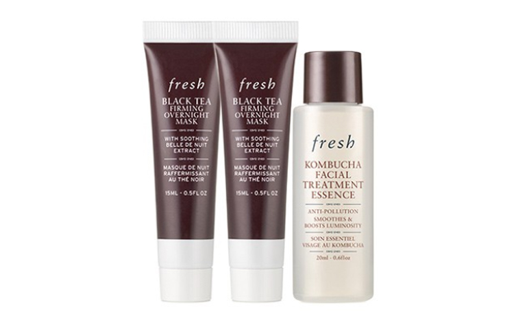 

Fresh Черный чай формирующая и подтягивающая маска для сна, пробный набор стабилизирующая увлажняющая
