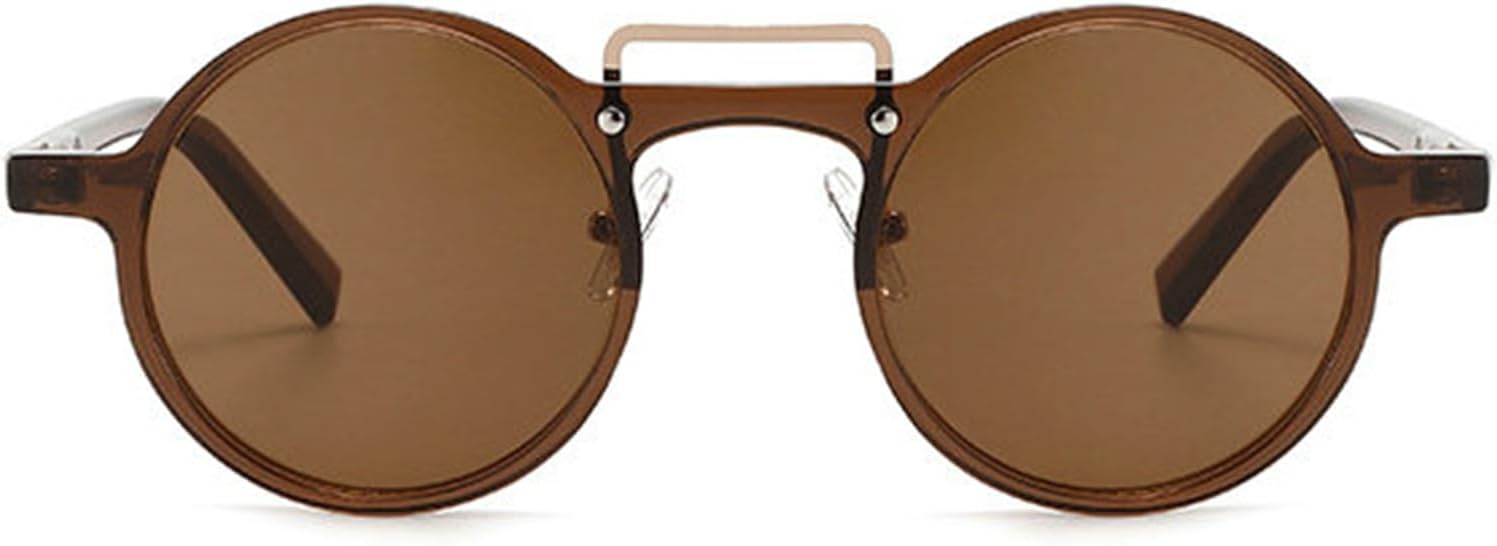 

Willochra Модные круглые солнцезащитные очки для женщин и мужчин, классические винтажные солнцезащитные очки для активного отдыха с двойной перемычкой, панк-очки, защита от ультрафиолета UV400, C4